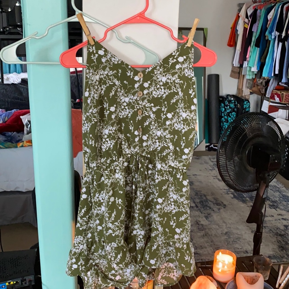 Beautiful green neck tie romper